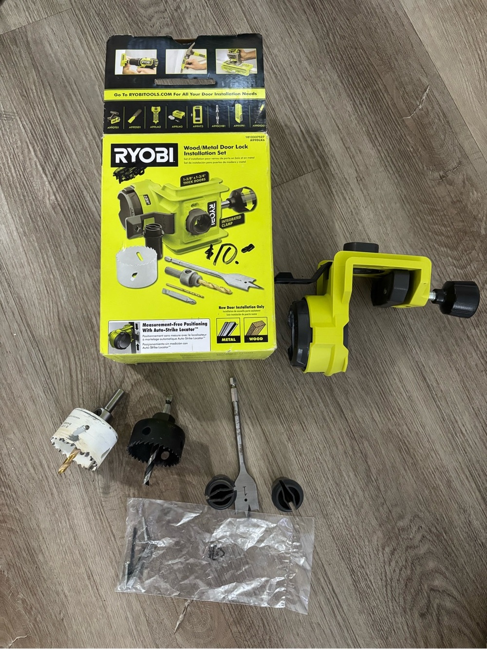 RYOBI A99DLK6 Wood/Metal Door Lock Installation Kit + Extra Hole Saws & Bits